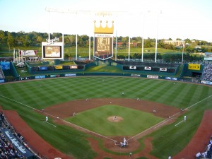 Photo courtesy of Wikipedia Commons. Kauffman Stadium has been louder than ever this season.