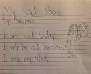 An anonymous third grader shared her poem